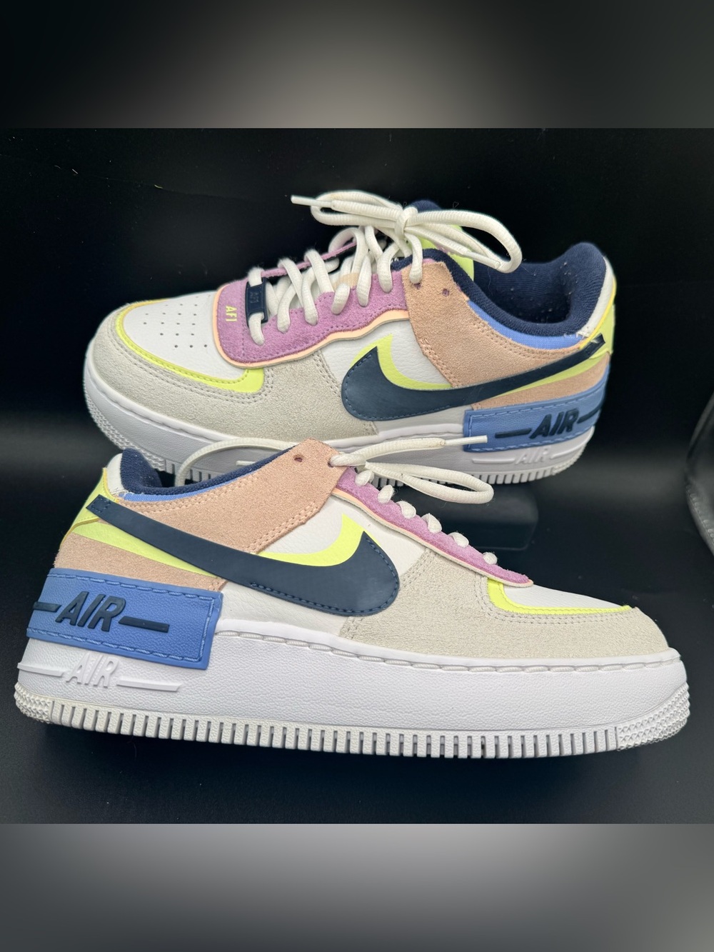 Nike Air Force 1 Shadow Spruce Aura Barely Volt Multi Color sneakers women’s 7.5